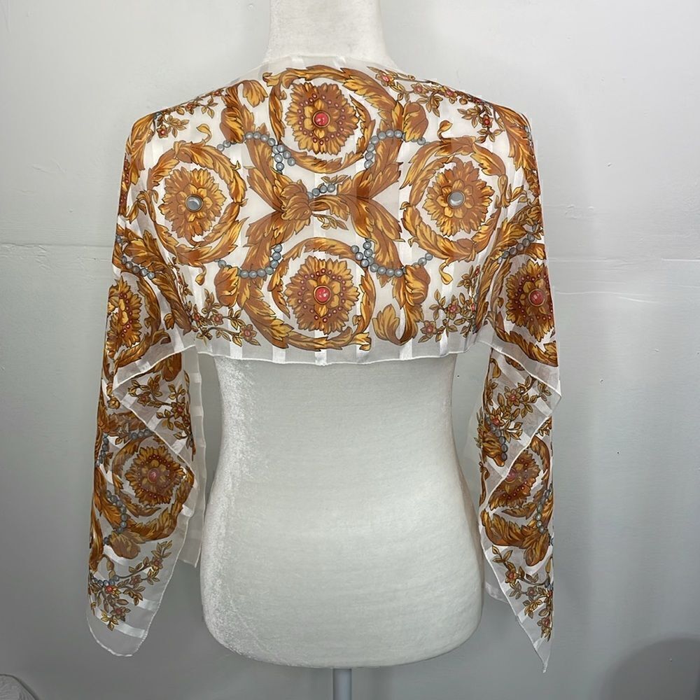 SCARF Rectangular Sheer Floral Print - Picture 4 of 4